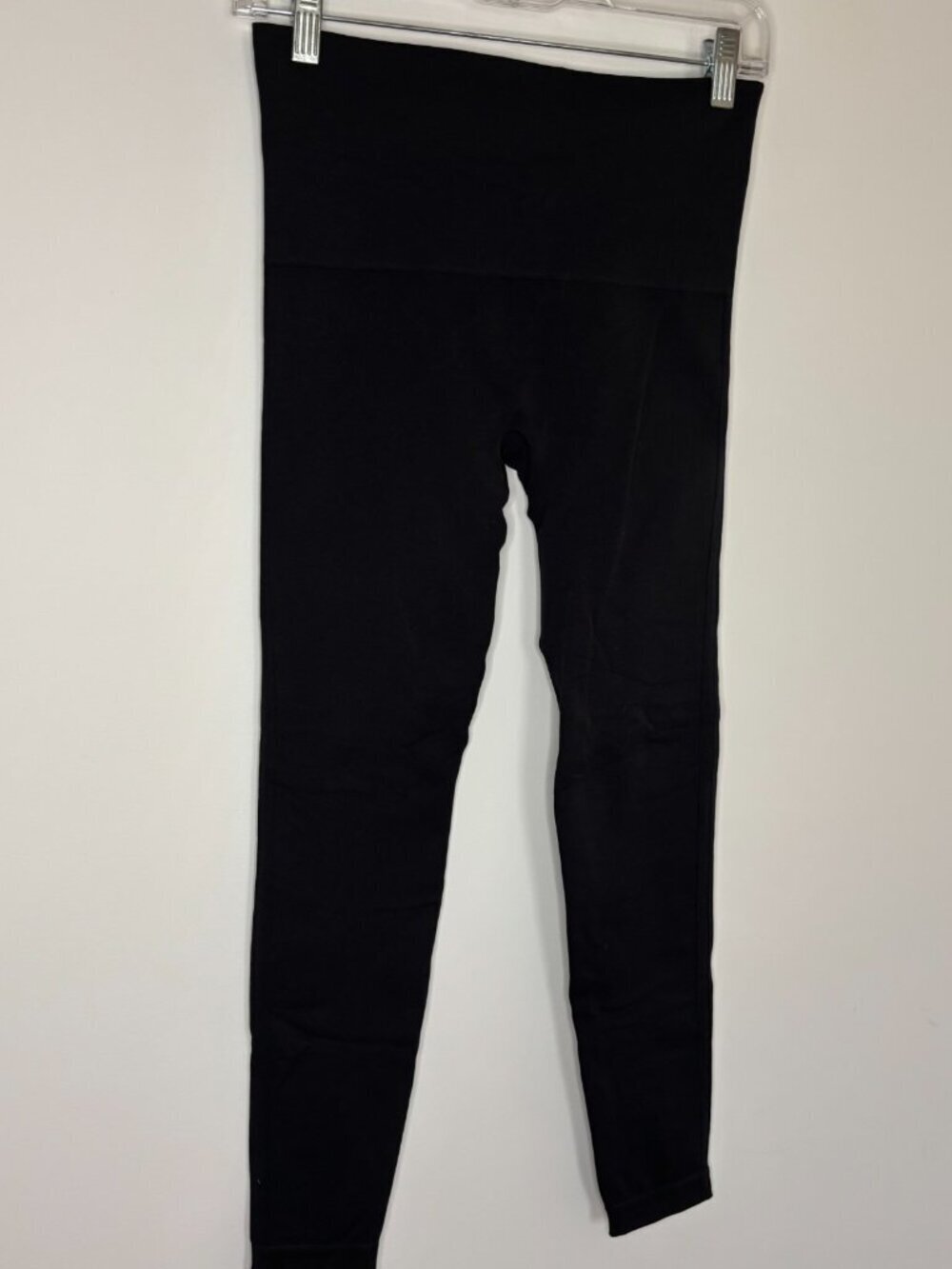 SPANX Leggings Womens M Black Nylon Spandex Slimming Tummy Control Shapewear